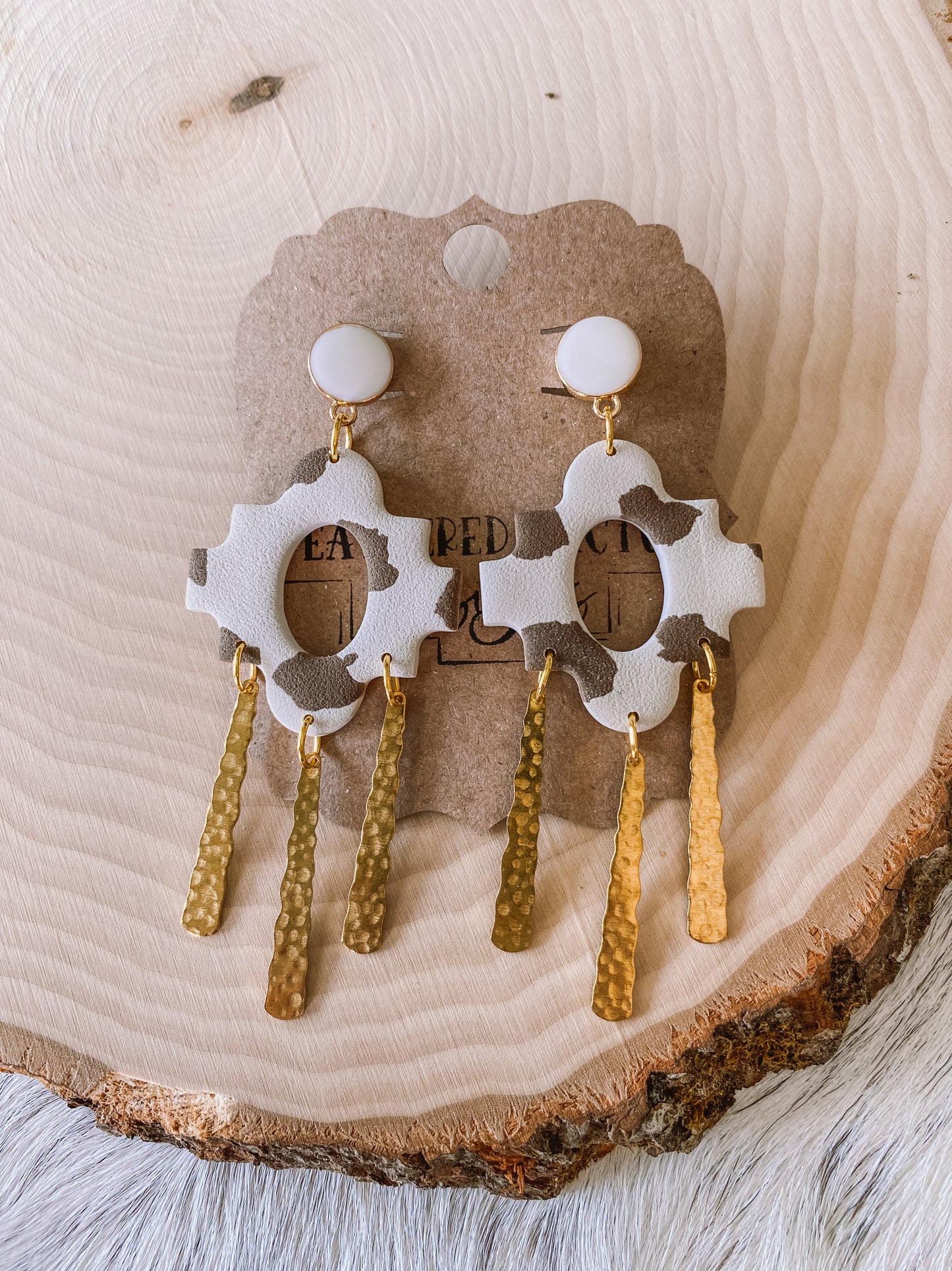 Moroccan Cow Print Dangles