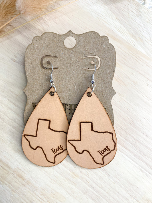 Texas Leather Earrings