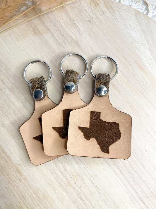 Texas Cattle Tag Keychain