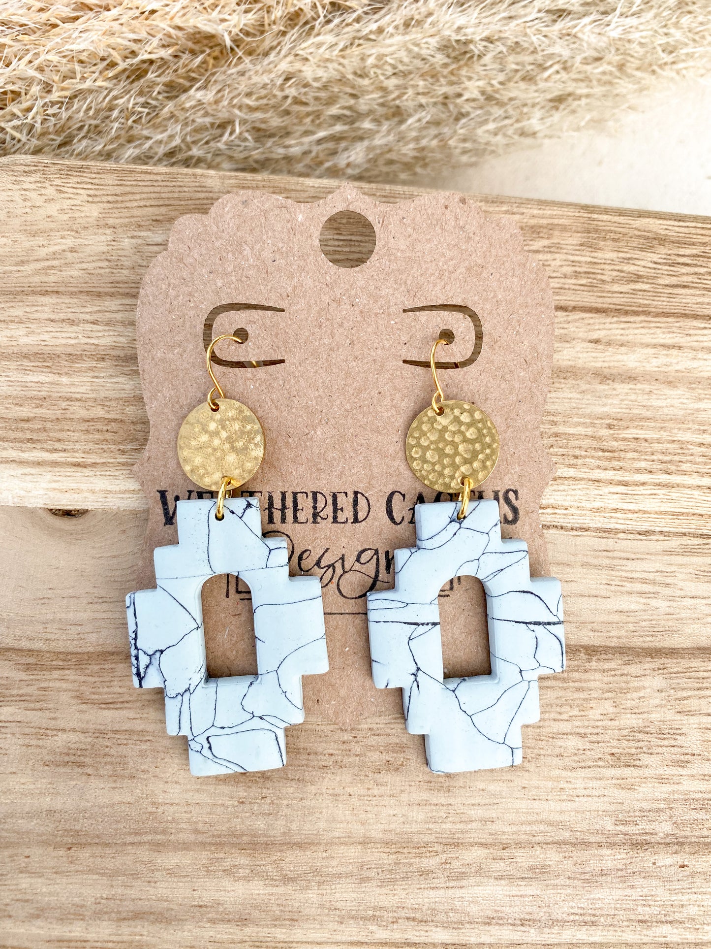 Mint Marbled Aztec Dangles